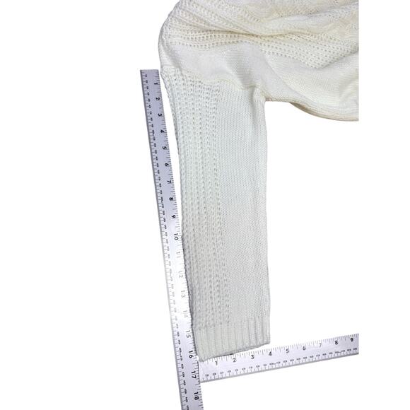 Abound Cable Knit Sweater Women’s Large Cream White Pullover Textured Knit USA - Picture 5 of 6